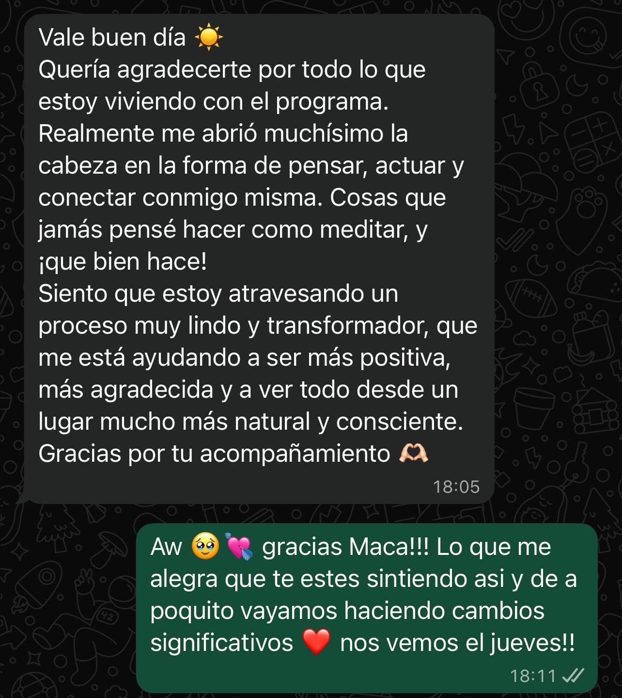 Testimonio de Maca