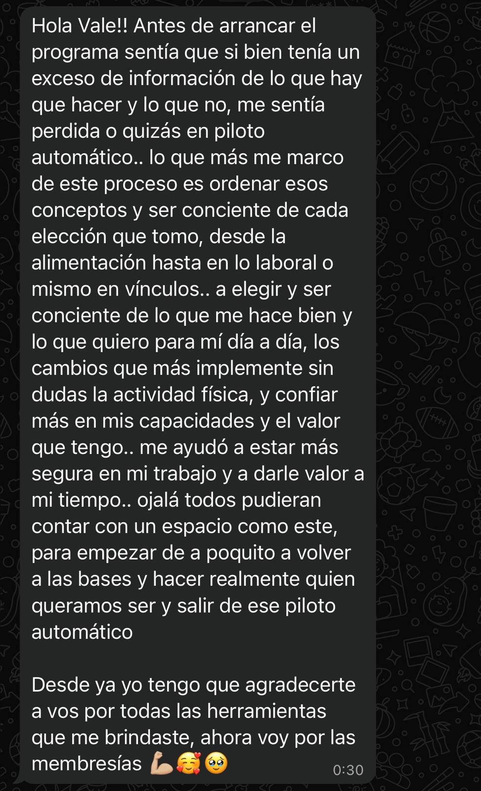 Testimonio de Vale